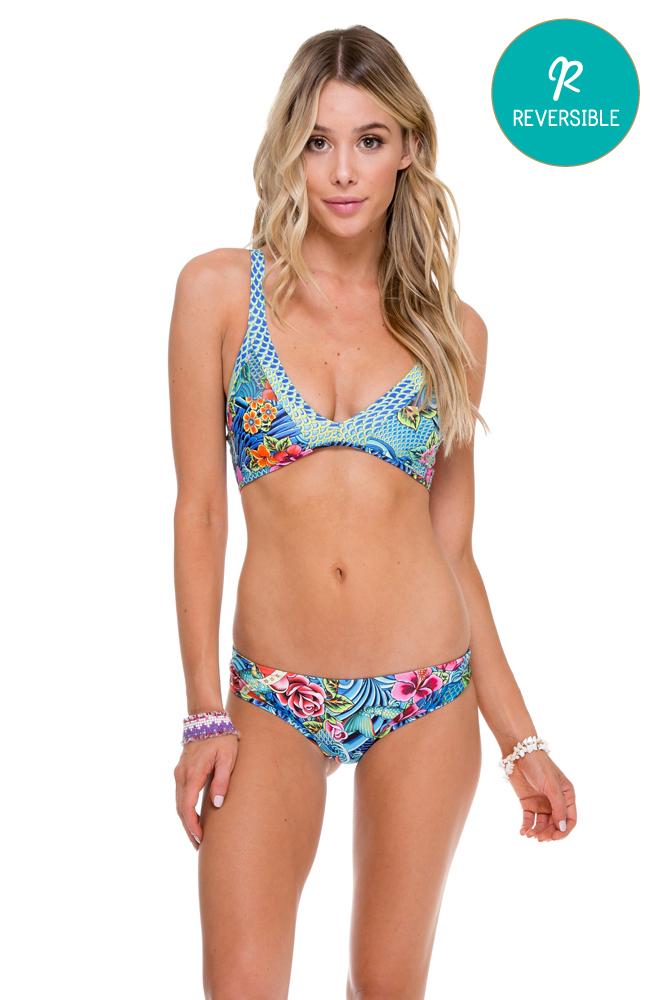 INKED BABE - Ink Mesh Reversible Sporty Top & Buns Out Ink Mesh Reversible Bottom • Multicolor