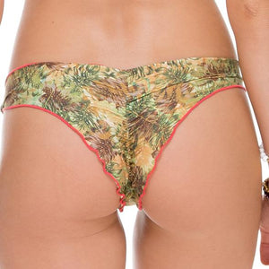 WORLD ON FIRE - Wavey Ruched Back Brazilian Bottom