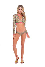 WORLD ON FIRE - Rashguard Zip Up Bomber & Lo Rise Hipster Bottom • Multicolor