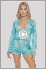 OCEAN SHIMMER - Deep Plunge Romper • Multicolor