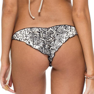 BOMBO - Wavey Ruched Back Brazilian Tie Side Bottom