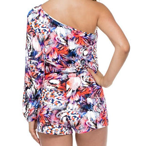 CIENFUEGOS - One Shoulder Split Sleeve Romper