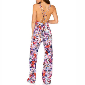 CIENFUEGOS - Fuego Deep V Halter Pantsuit