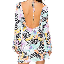 BUENA VISTA - V Neck Bell Sleeve Short Dress