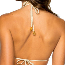 LOS FLAMENCOS - Braided Lurex Trim Seamless Triangle Top