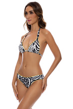 ALL THE SKINS - Triangle Halter Top & Seamless Full Ruched Back Bottom • Multicolor