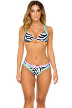 CAYO SETIA - Molded Push Up Bandeau Halter Top & Seamless Full Ruched Back Bottom • Multicolor