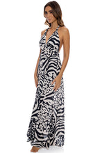 ALL THE SKINS - Deep Plunge Long Dress • Multicolor