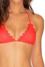 NOCHES DE SEVILLA - Triangle Top & Wavey Ruched Back Tie Side Bottom • Flamingo