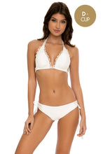 NOCHES DE SEVILLA - Triangle Halter Top & Drawstring Side Full Bottom • White
