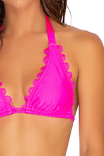 NOCHES DE SEVILLA - Triangle Halter Top & Drawstring Side Full Bottom • Poppin Pink