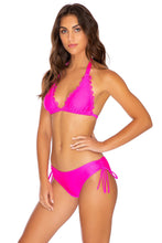 NOCHES DE SEVILLA - Triangle Halter Top & Drawstring Side Full Bottom • Poppin Pink