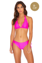 NOCHES DE SEVILLA - Triangle Halter Top & Drawstring Side Full Bottom • Poppin Pink