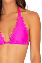 NOCHES DE SEVILLA - Triangle Halter Top & Drawstring Side Moderate Bottom • Poppin Pink