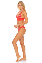 CORAZON DE SEDA - Cross Back Bustier Top & Band Moderate Bottom • Scarlet