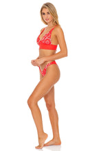 CORAZON DE SEDA - Cross Back Bustier Top & High Leg Bottom • Scarlet