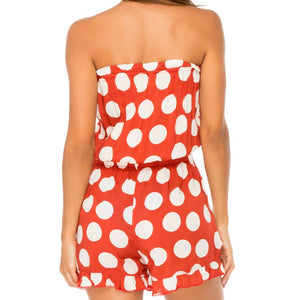 MACARENA - Strapless Ruffle Romper