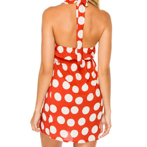 MACARENA - Ruffle V Neck Short Dress