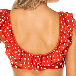 MACARENA - Laced Up Ruffle Bralette