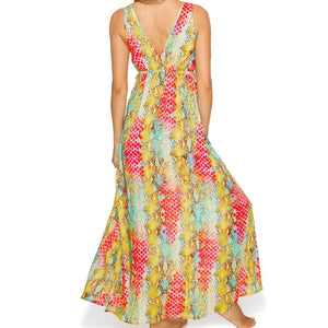 SMOKE SHOW - V Neck Long Dress