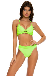 LULI BABE IN MIAMI - Underwire Top & High Leg Banded Waist Bottom • Neon Lime