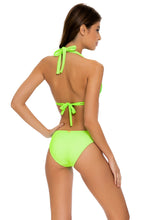 LULI BABE IN MIAMI - Triangle Halter Top & Full Bottom • Neon Lime