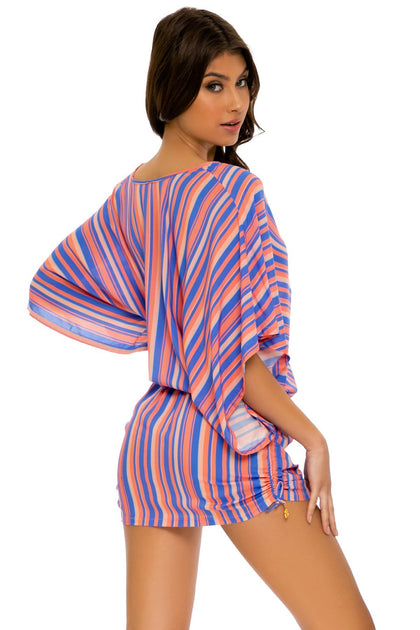 PLAY TIME - Cabana V Neck Dress • Multi Royal