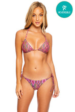 VAMOS A CABOS - Triangle Top & Wavey Ruched Back Tie Side Bottom • Multicolor