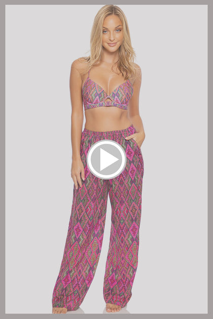VAMOS A CABOS - Underwire Top & Flare Bottom Pants • Multicolor