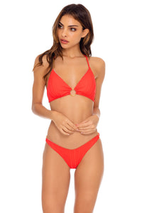 LAST FLING - Bralette Top & High Leg Brazilian Bottom • Red Hot