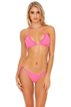 BACHELORETTE AND HER BABES - Triangle Top & Wavey Ruched Back Tie Side Bottom • Party Pink