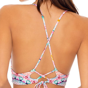 CARIBBEAN KISSES - Halter Cross Back Bustier Top