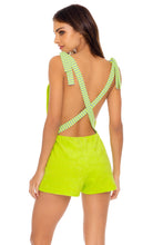 GLOW BABY GLOW - Adjustable Shorts Romper • Lime Runway