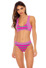 TIME TO FIESTA - Tank Bralette & High Leg Banded Waist Bottom • Neon Pink