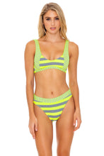 TIME TO FIESTA - Tank Bralette & High Leg Banded Waist Bottom • Neon Yellow
