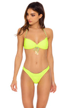 TIME TO FIESTA - Bandeau Top & High Leg Bottom • Neon Yellow