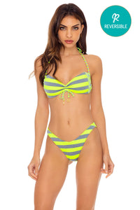 TIME TO FIESTA - Bandeau Top & High Leg Bottom • Neon Yellow