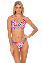 PINK LAGOON - Open Front Bralette & Banded Moderate Bottom • Multicolor