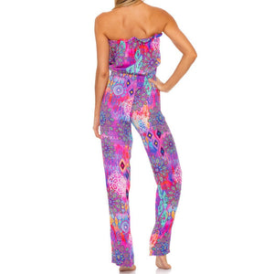 PINK LAGOON - Strapless Ruffle Jumpsuit