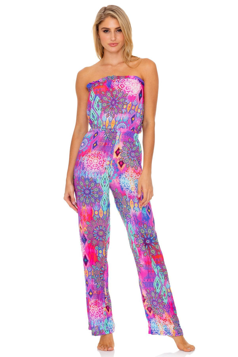 PINK LAGOON - Strapless Ruffle Jumpsuit – Luli Fama AU