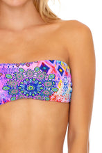 PINK LAGOON - Free Form Bandeau & High Leg Banded Waist Bottom • Multicolor