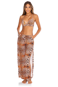 SAFARI DREAMS - Underwire Top & Split Side Wide Leg Pant • Brown