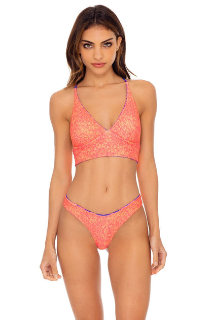 PUERTO AVENTURA - Cross Back Bustier Top & High Leg Bottom • Multicolor