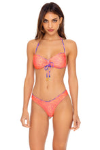 PUERTO AVENTURA - Bandeau Top & Tab Side High Leg Thong Bottom • Multicolor