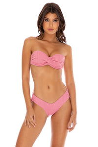 RIVER DANCE - Underwire Push Up Bandeau Top & Drawstring Side  Bottom • Blush