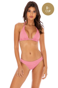 RIVER DANCE - Triangle Halter Top & Banded Full Bottom • Blush