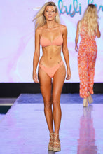 RIVER DANCE - V Splice Bralette & V Cut Hardware Seamless Wavy Back Ruched Bottom • Coastal Coral Runway