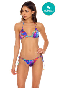 ISLA HOLBOX - Triangle Top & Wavey Ruched Back Tie Side Bottom • Multicolor