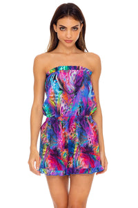 ISLA HOLBOX - Strapless Ruffle Romper • Multicolor