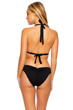 PURA CURIOSIDAD - Triangle Halter Top & Seamless Full Ruched Back Bottom • Black